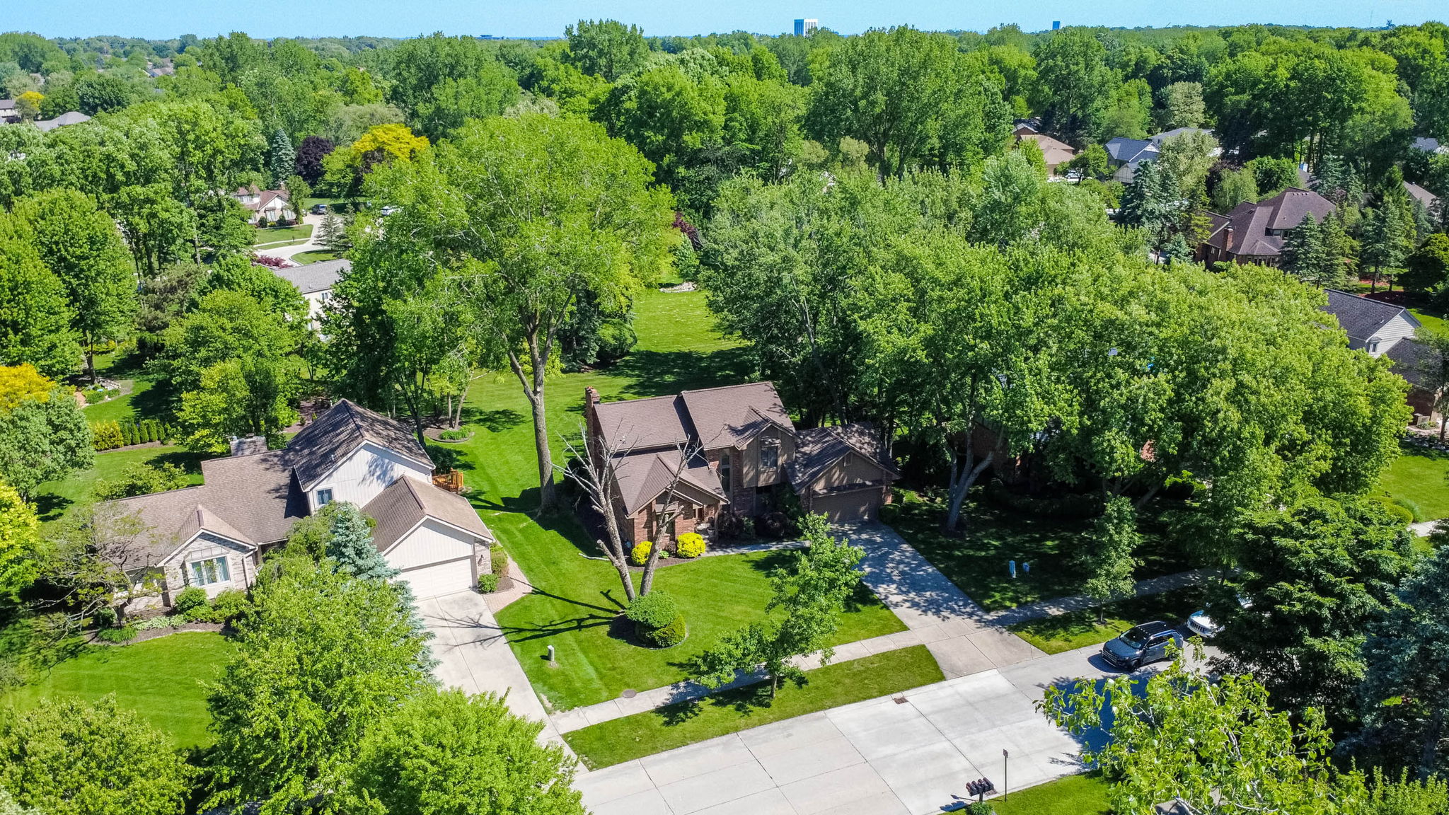 Aerial view of the neighborhood