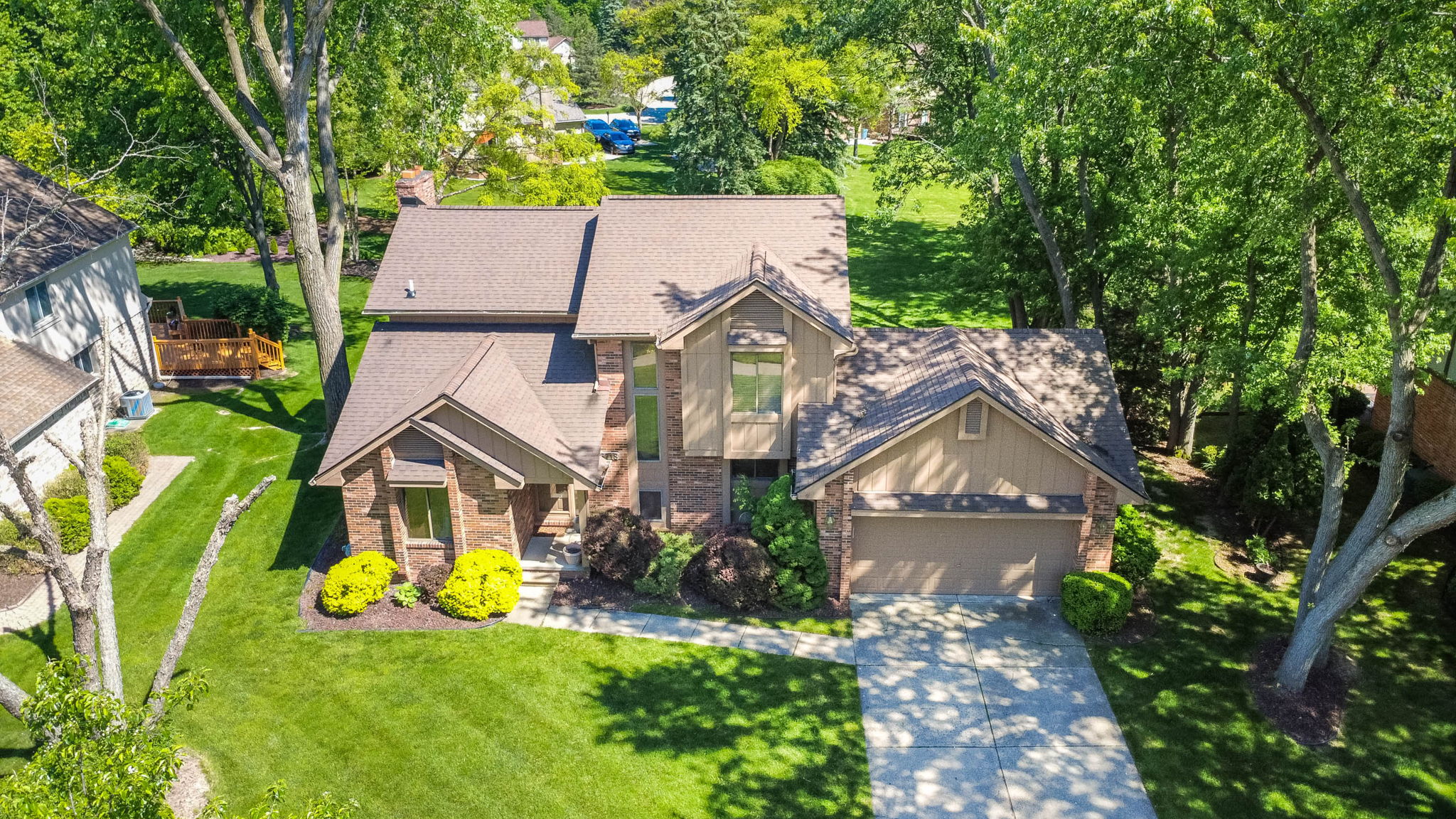 Aerial side view of the lot