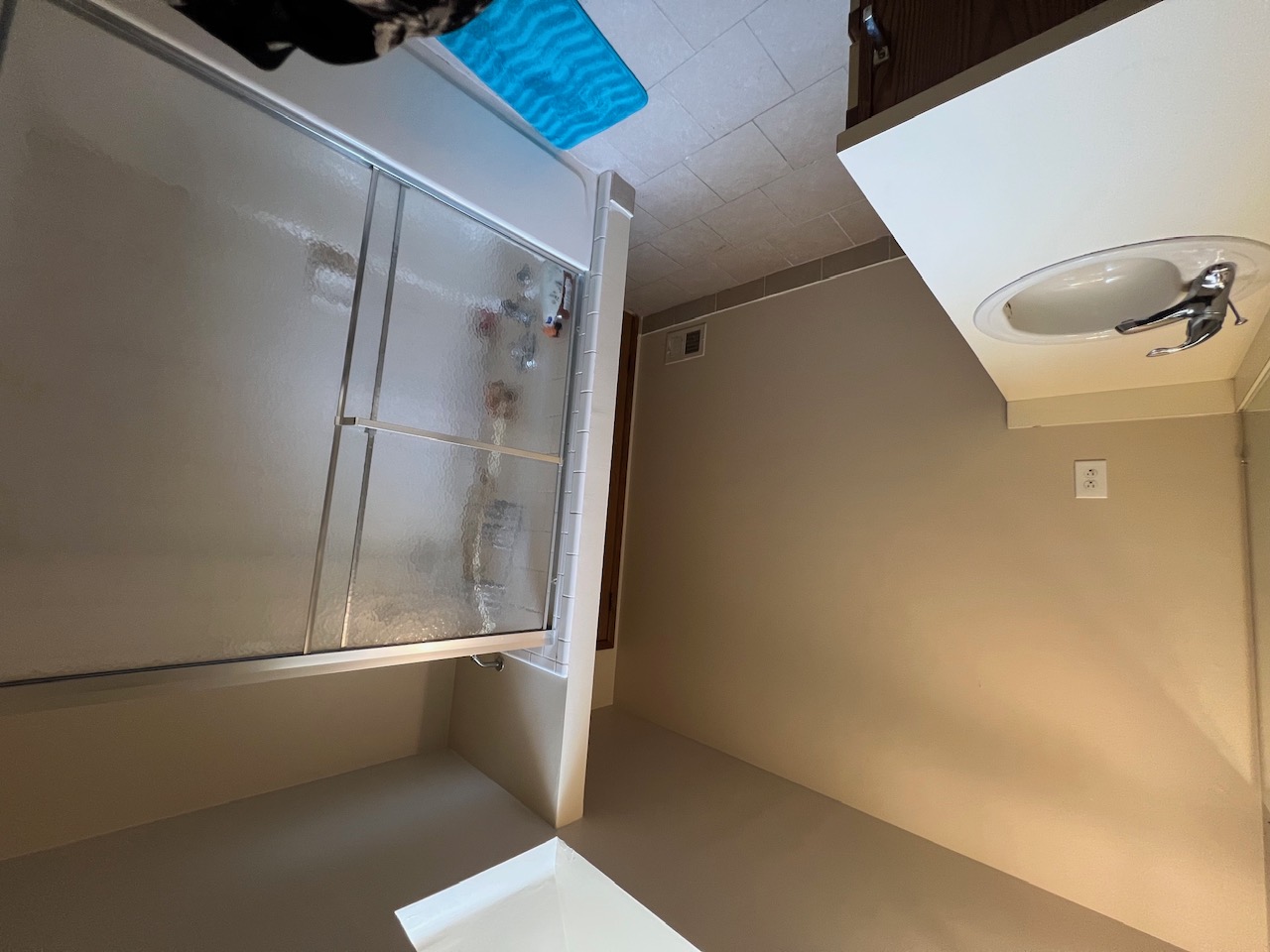 Full bath, shower and tub