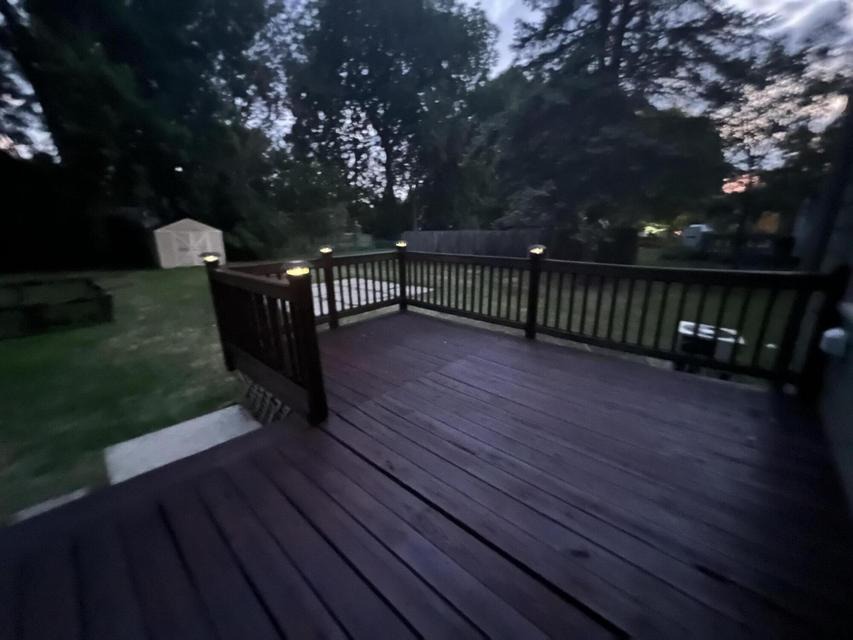 Rear deck, evening view